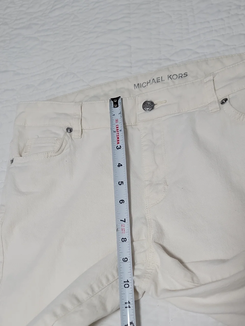 Michael Kors Off-White Cream Skinny Jeans Slim Fit Stretch - Picture 12 of 17